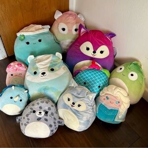 Squishmallows Plush Toy Set - Blue, Pink, Green, Gray, etc.